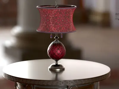 Lampshade-GL01-Red Low-poly 3D model