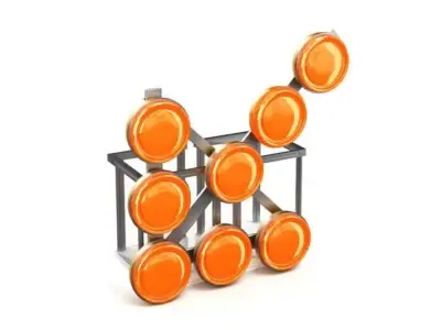 Orange And Silver Metal Street Design 3D model