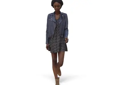 Walking Woman with Dress CWom0337-HD2-O03P01-S 3D model