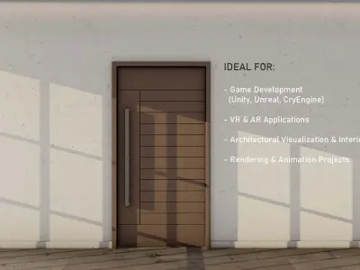 Rustic Wooden Entry Door with Contemporary Appeal 17 Low-poly 3D model