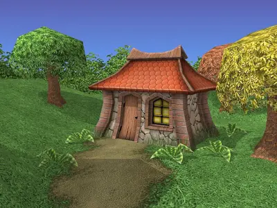 Fantasy village kit Low-poly 3D model