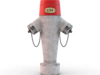 Swiss Fire Hydrant - Clean and Dirt version included Low-poly 3D model