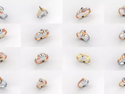 103 Ultra light wt minimalist Plain Gold Ring 3dm stl renders 3D Model Pack