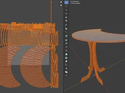 Luna Table Low-poly 3D model