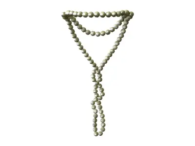 Twisted Long Bids Necklace Low-poly 3D model