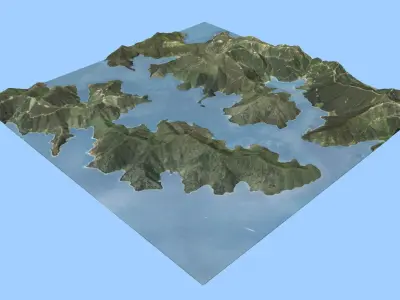 Island Mountains - Marlborough Sounds 3D model
