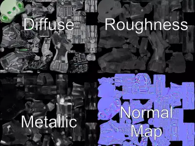 Cyber Alien Warrior model pack Low-poly 3D model