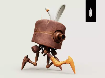 Crawler Robot Rigged Low-poly 3D model