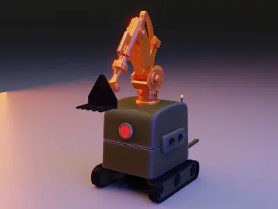 Robot Fork Lifter  Low-poly 3D model