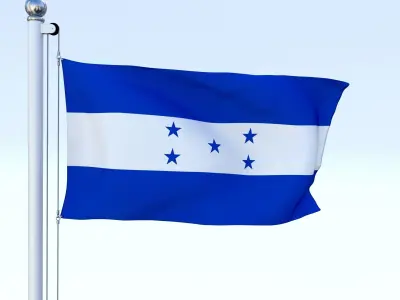Animated Honduras Flag Low-poly 3D model