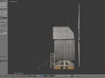 historical german bock windmill Low-poly 3D model