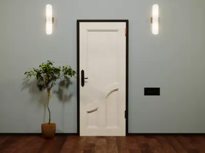 Door white Low-poly 3D model