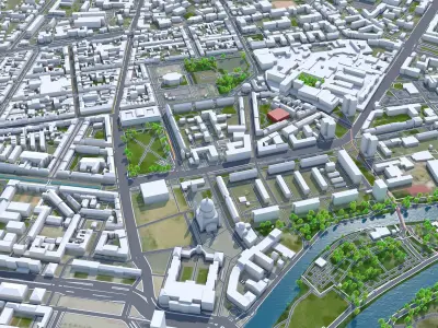 Potsdam City Germany Low-poly 3D model