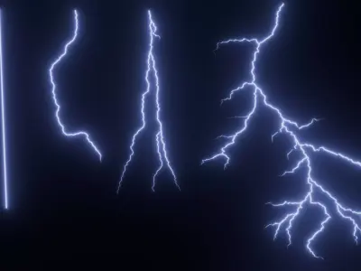 Lightning Rigged Animated Low-poly 3D model