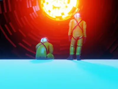 Sci-Fi Scene - made in Blender Low-poly 3D model