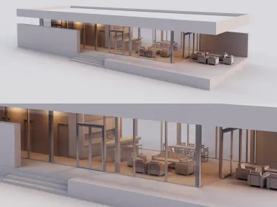 Villa house 1 Low-poly 3D model
