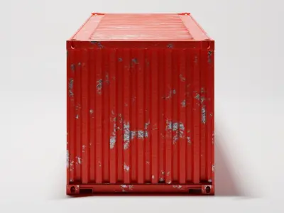 Red Shipping Container 3D model