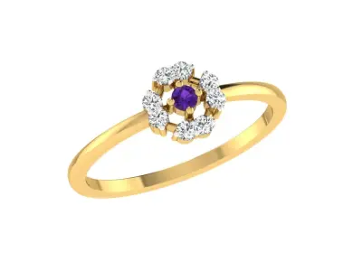 Solitaire Women Engagement Band Ring 3D print model shop