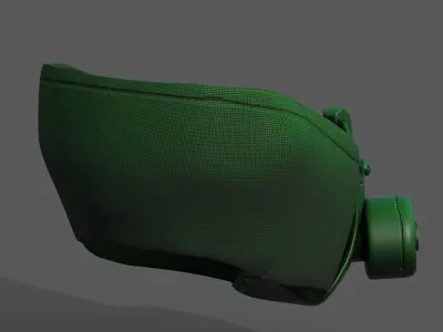 Gas mask respirator scifi futuristic 3d  Low-poly 3D model 11