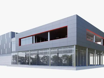 school Low-poly 3D model