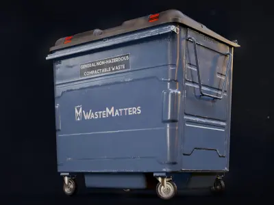 Trash Container Low-poly 3D model