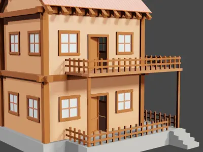 two storey house 3D model purchase