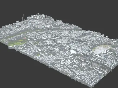 Munich City Low-poly 3D model