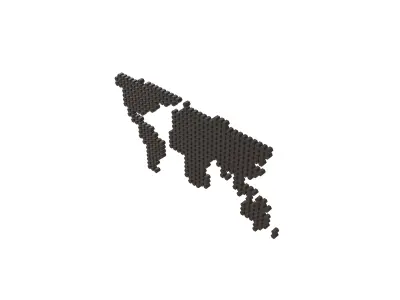 Earth Map Hexagon Style v1 001 Low-poly 3D model