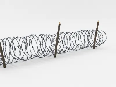 Lowpoly Barb Wire Obstacle Low-poly 3D model