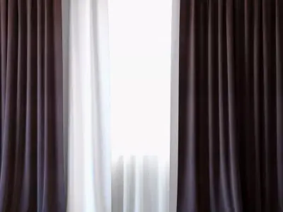 Curtains 16 Curtains with Tulle 3D model