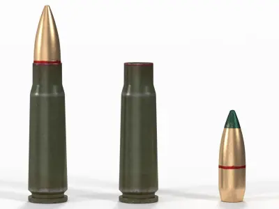 Soviet or Russian Cartridge  for AK 47 3D model