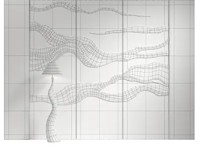 Decorativ panel wave 2 3D model