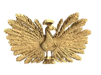 decor set wall panel peacock relied mural CNC 04 3D print 3D print model purchase