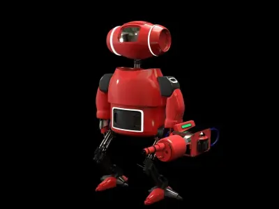 Scifi Cartoon Robot With Armour 3d model Low-poly 3D model