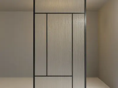 Glass partition door 75 Low-poly 3D model