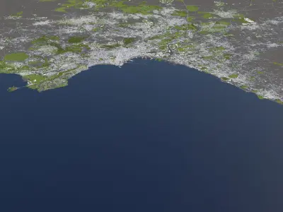 Naples Italy 50x50km 3D City Map 3D model