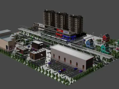 Low Poly City 3D Free low-poly 3D model