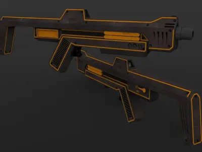 Sci-Fi Assault Rifle Low-poly 3D model