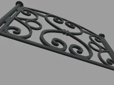 Fence 011 Low-poly 3D model
