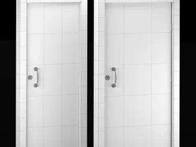 Interior-exterior Wooden Door 3D model 3