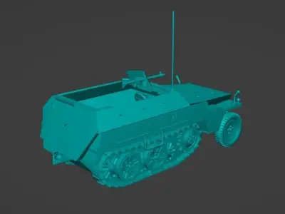1-32 scale Sd Kfz 250-1 Neu Halftrack Armored Personnel Carrier Free 3D model