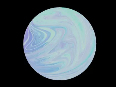 HDR Panoramic Sky - 6  Alien FLUID ART Low-poly 3D model