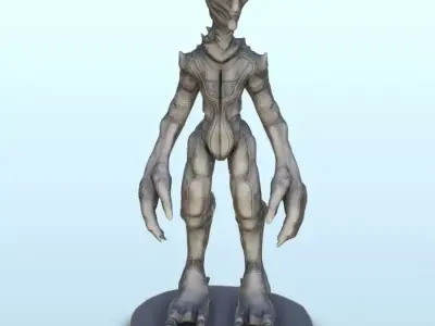 Alien with big hands and feets 2 - Future Sci-Fi SF Post apocaly 3D print model