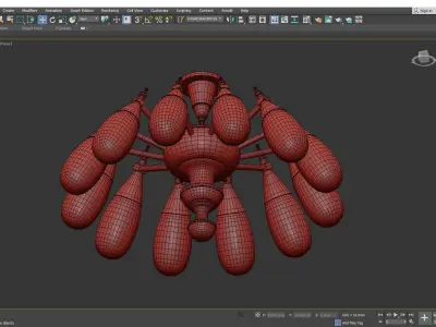 Stilnovo Style Brass Hand Blown Low-poly 3D model