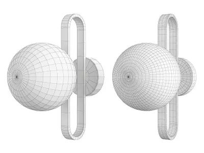 PROMISE two wall lights with ball in middle Low-poly 3D model