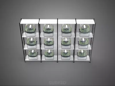 VERTICAL SHELF RACK TRAY ROTARY HYDROPONIC PLANT GARDEN TOWER 3D model