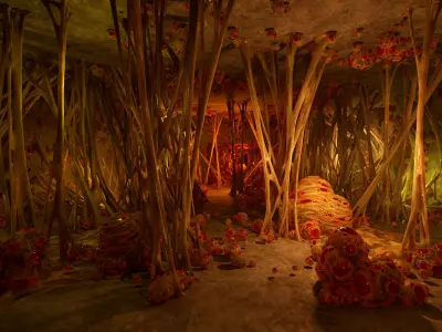 Biomass webs Low-poly 3D model