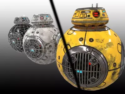 Droid star wars bb Low-poly 3D model