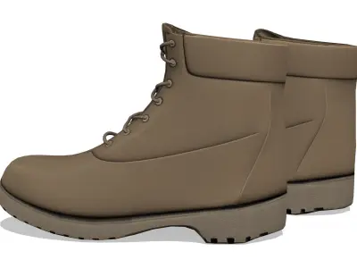 Sci-fi Cyborg Combat Work Boots Low-poly 3D model