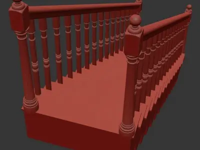 Stair Wood Free 3D model